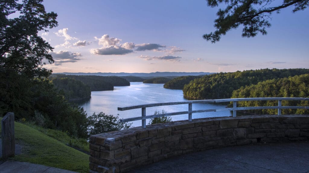 Philpott Lake at sunset